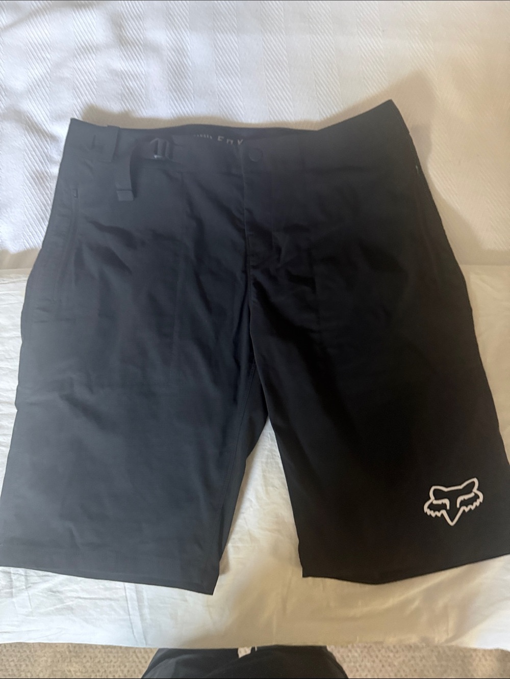 Fox Black Athletic Shorts with White Fox Head Logo